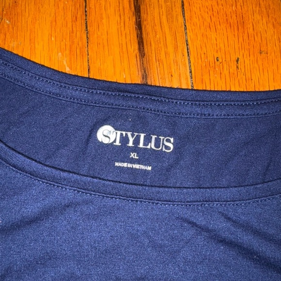 Stylus Navy Long Sleeve Scoop Neck Tee - Picture 6 of 6
